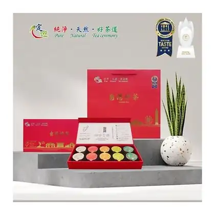 定迎|10入綜合小罐茶組-台灣景點款-紅色
